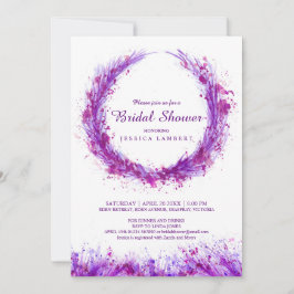 Convites de chá de panela de pintura aquosa roxa