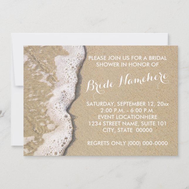 Convites de chá de panela de praia (Frente)