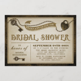 Convites de chá de panela de teclas de esqueleto c