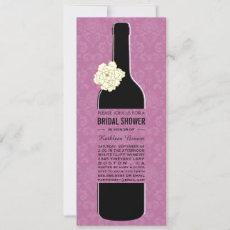 Convites de chá de panela de vinho elegantes