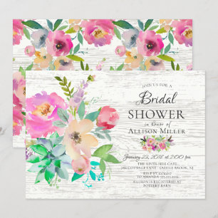 Convites de chá de panela Florais Coloridos Russo