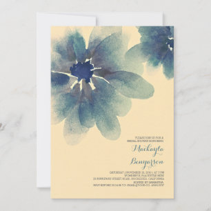 convites de chá de panela florais de aquarela