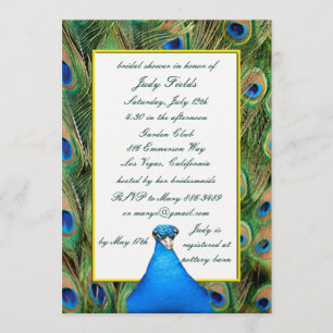 Convites de chá de panela Peacock