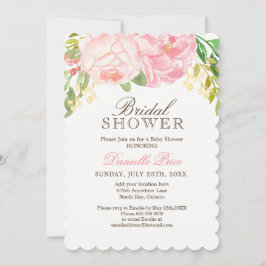 Convites de chá de panela Românticos de Peonia Ros