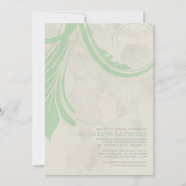 Convites de chá de panela Vintage Flourish (Frente)