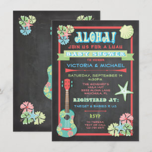 Convites de chalkboard Tropical Luau Baby Shower