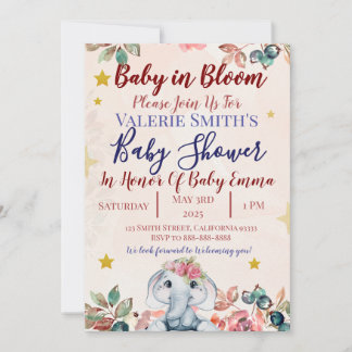 Convites de Chás de Bebê Baby In Bloom!