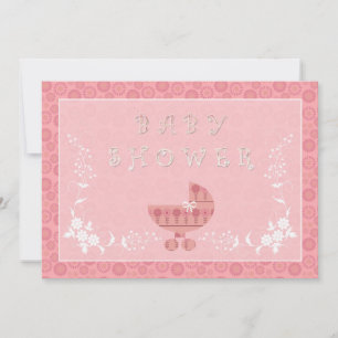 Convites de Chás de Bebê Rosa para Bebê Menina Bug