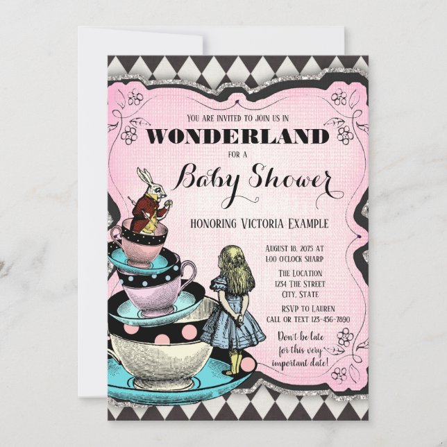 Convites de Chás de Bebê Vintage Wonderland (Frente)