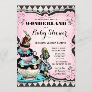 Convites de Chás de Bebê Vintage Wonderland