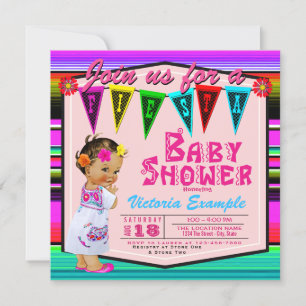 Convites de Churrasco de Bebê Menina Mexicana