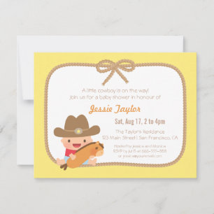 Convites de Churrasco de Bebê Temático de Cowboy F