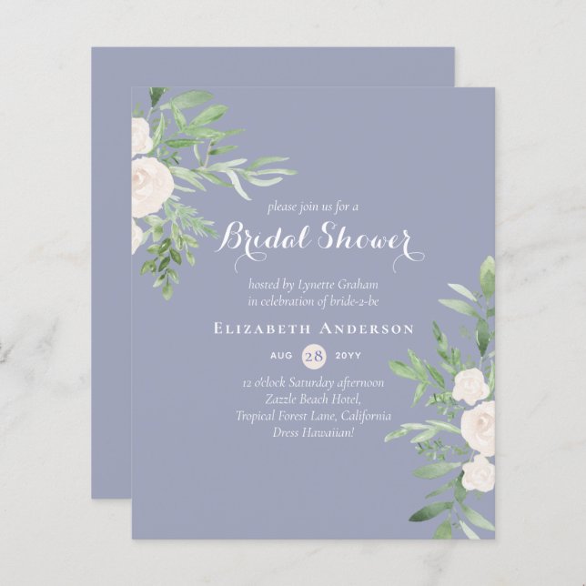 Convites de Churrasco de Noiva com Orçamento Folha (Frente/Verso)