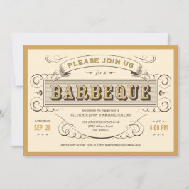 Convites de CHURRASCO de Vintage Exclusivos