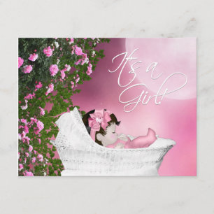 Convites de Chuvada de Bebê Menina Pink Moon