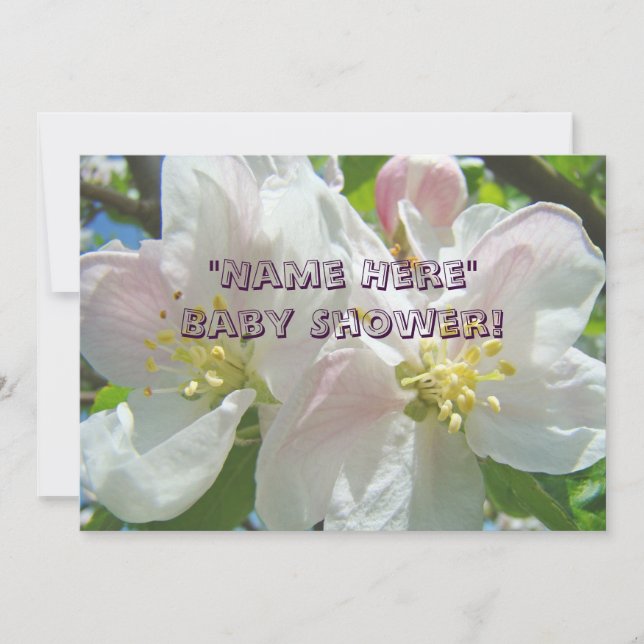 Convites de Chuveiro de Bebê Cartões Flores de Maç (Frente)