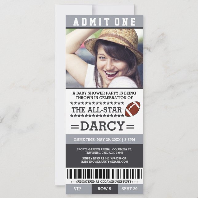 Convites de Chuveiro de Bebê de Futebol (Frente)