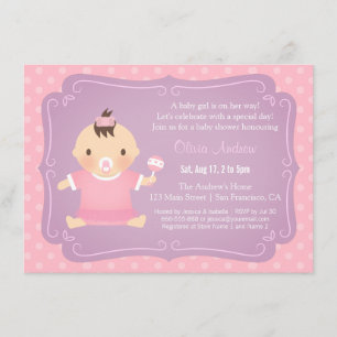 Convites de Chuveiro de Bebê Menina com Tutu Fofos