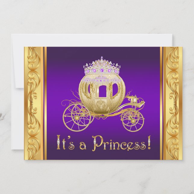 Convites de Chuveiro de Bebê Menina Princesa Doura (Frente)