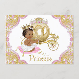 Convites de Chuveiro de Bebê Princesa Étnica Rosa