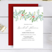 Convites de Chuveiro Nupcial de Inverno Aquarela
