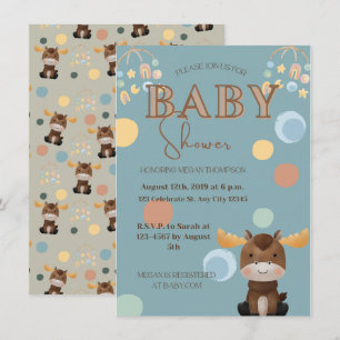 Convites de chuveiro para bebês moose e Mobile