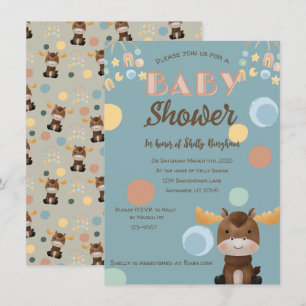 Convites de chuveiro para bebês moose e Mobile