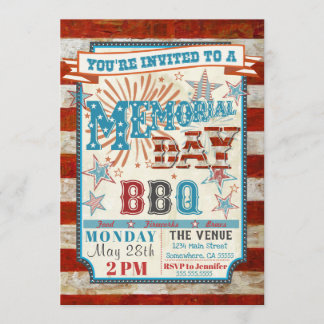 Convites de Cookout para CHURRASCO no Dia Memorial