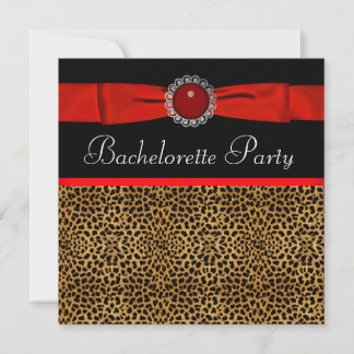 Convites de despedida de solteira de leopardo verm