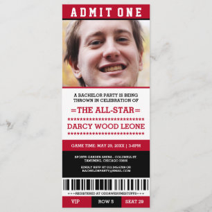 Convites de Despedida de Solteiro com Ingressos Es