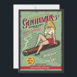 Convites de Despedida de Solteiro para Cavalheiros<br><div class="desc">Um convite de despedida de solteiro vintage mostrando uma mulher sentada em um charuto. (Imagem por dim-studio no Freepik). O cartão é fácil de personalizar com sua redação, fonte e cor da fonte. Não é exatamente o que você está procurando? Todos os nossos produtos podem ser personalizados para atender às...</div>