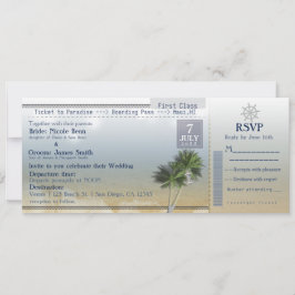 Convites de Destino de Casamento Ticket to Paradis