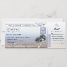 Convites de Destino de Casamento Ticket to Paradis