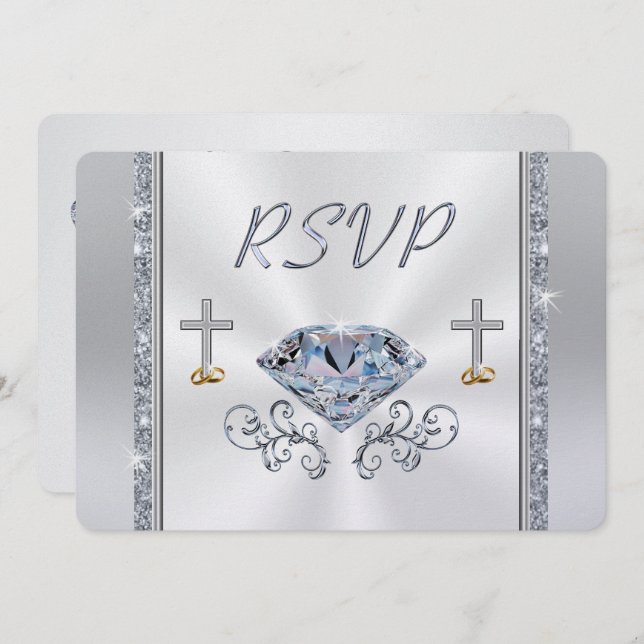 Convites de Diamante Cristão Personalizáveis Impre (Frente/Verso)