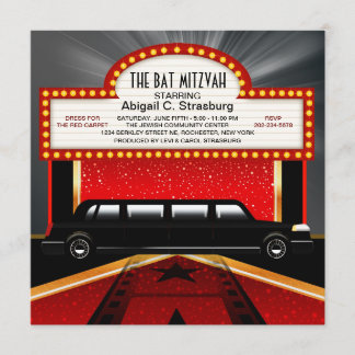 Convites de Estrela de Cinema com Tapete Vermelho 