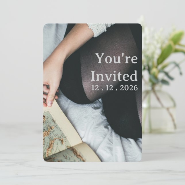 Convites de Eventos Personalizados de Tempo e Loca (Em pé/Frente)