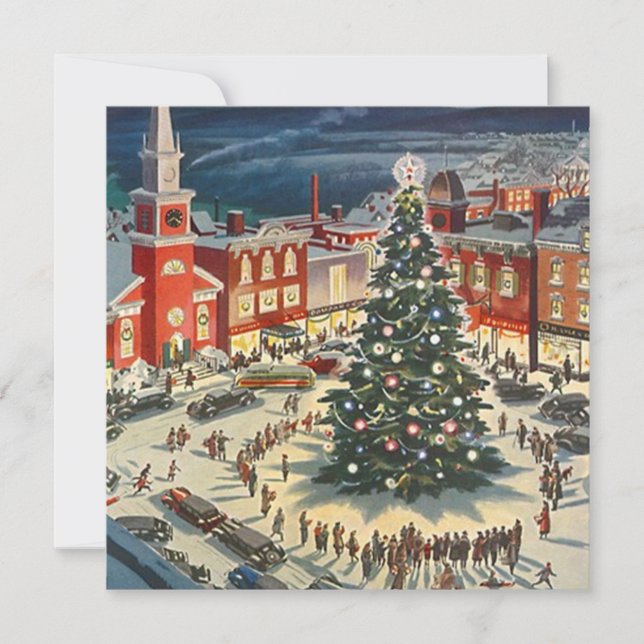 CONVITES DE FÉRIAS DE ILUMINAÇÃO DE ÁRVORE ANTIGA (Frente)