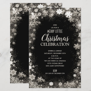 Convites de Férias de Natal com Flocos de Neve Ele