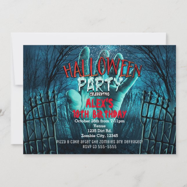 Convites de festa à fantasia de Halloween assombra (Frente)