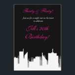 Convites de Festa Black & White na Cidade<br><div class="desc">Personalize com o seu próprio texto. Exclua qualquer área de texto que você deseja deixar em branco. Personalize a frente e o verso.</div>