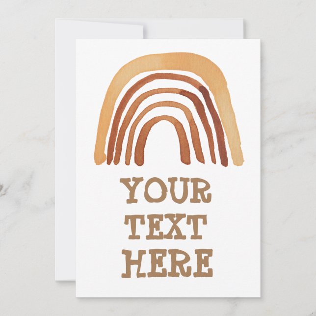 CONVITES DE FESTA BOHO RAINBOW PERSONALIZADOS (Frente)