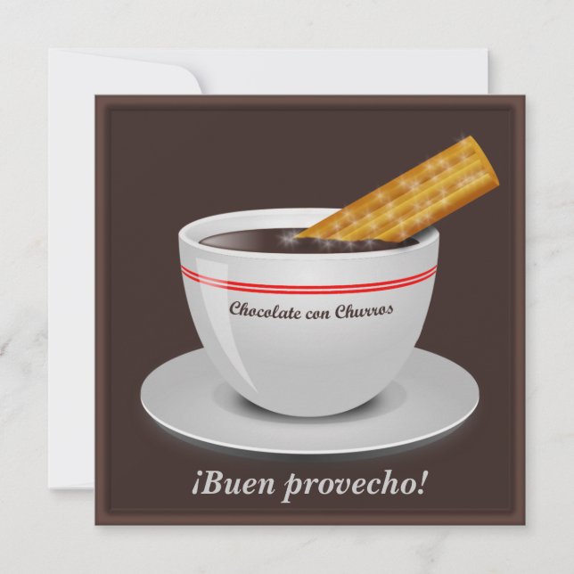 Convites de Festa Chocolate con Churro (Frente)