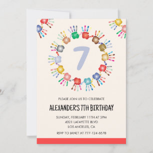 Convites de festa coloridos crianças primárias col