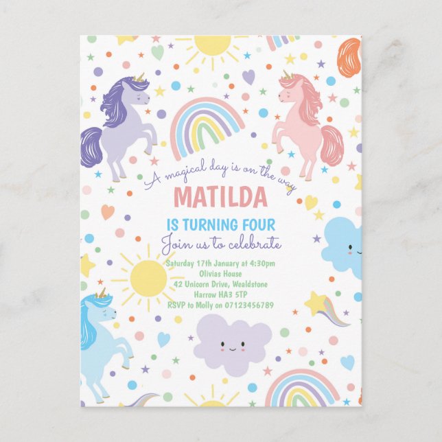 Convites de festa com cartões postais Pretty Littl (Frente)