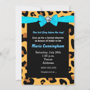 Convites de Festa com Impressão de Leopardo Chic M