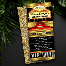 Convites de festa com ingresso para o tapete verme