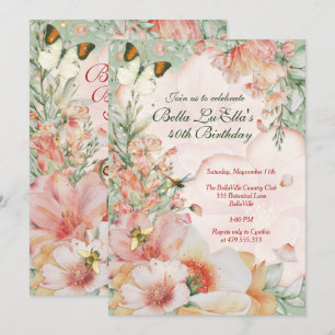 Convites de Festa com Tema Floral de Jardim
