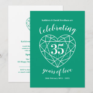 Convites de festa de amor comemorando 35 anos de e