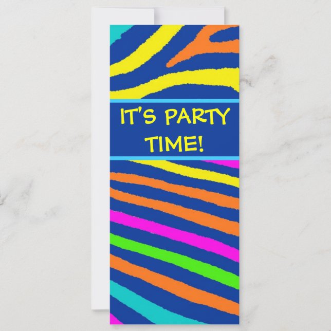 convites de festa de aniversário com listras de ze (Frente)