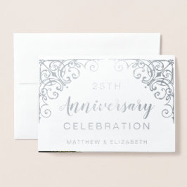 Convites de festa de aniversário de 25 anos com fo